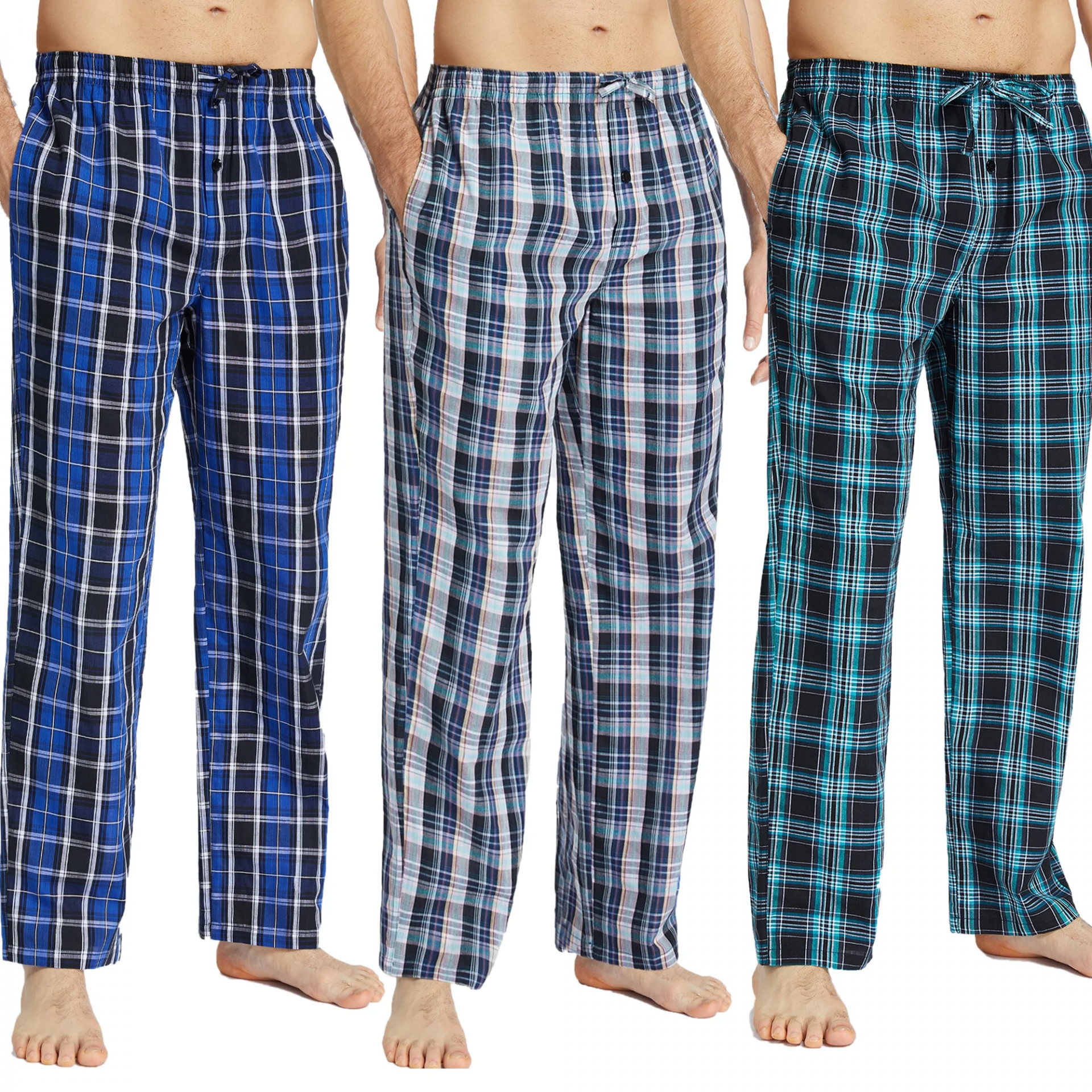 Pijalüx%20Erkek%20Kareli%20Poplin%20Cepli%20Alt%20Pijama