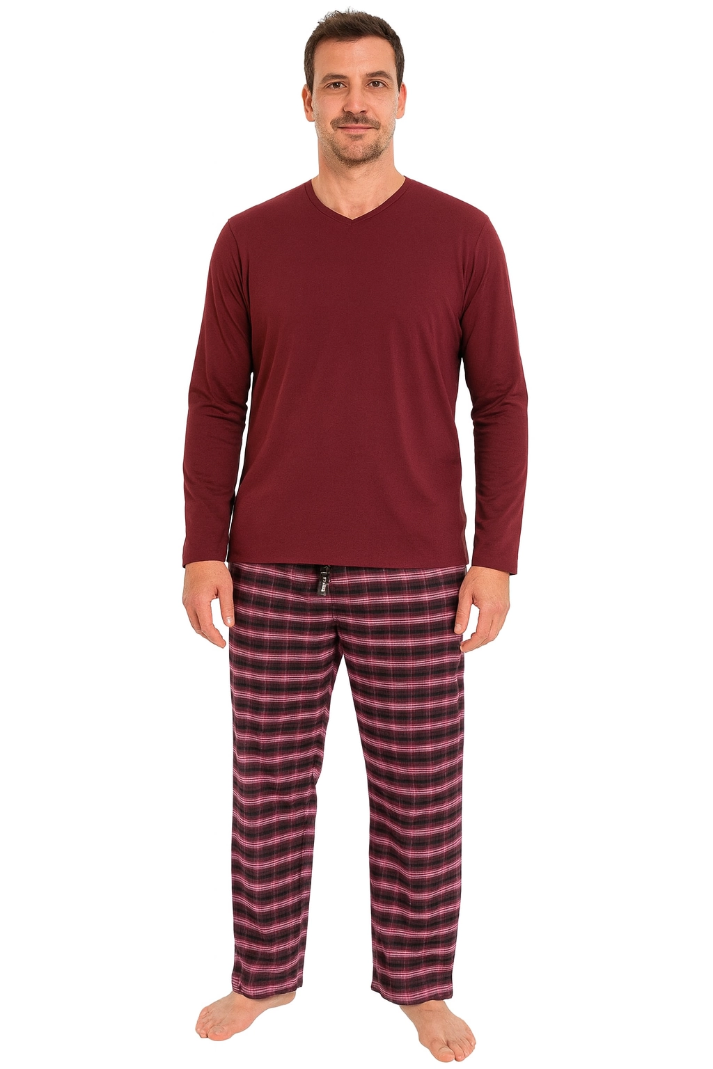 Pijalüx%20Erkek%20Kareli%20Poplin%20Cepli%20Alt%20Pijama
