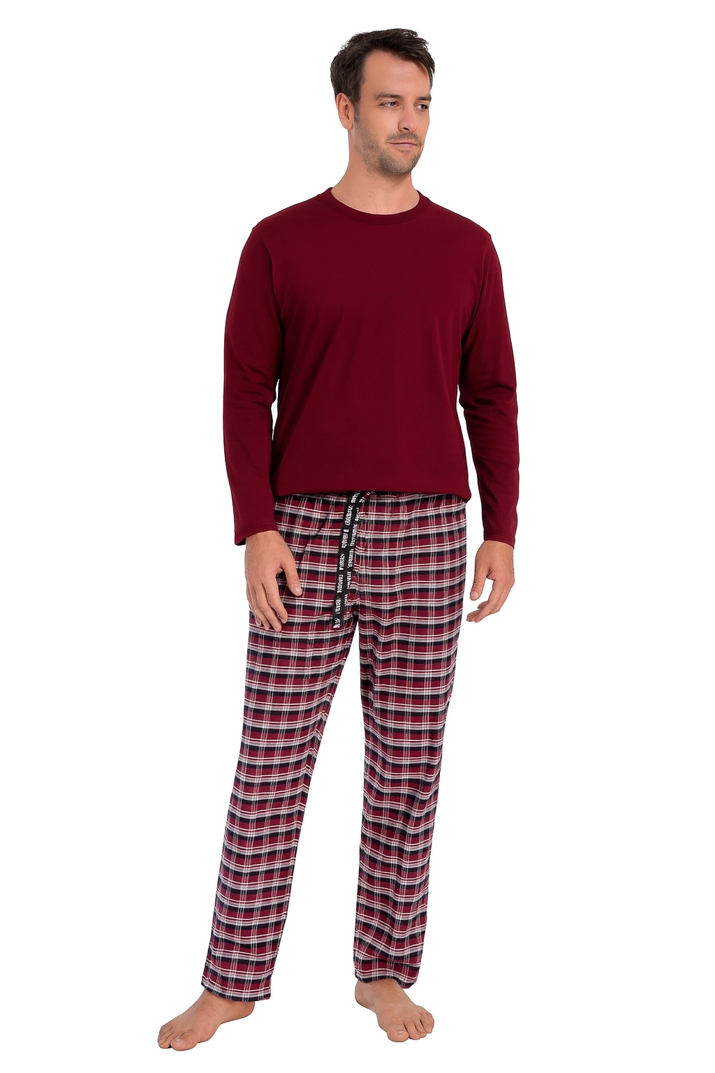 Pijalüx%20Erkek%20Kareli%20Poplin%20Cepli%20Alt%20Pijama