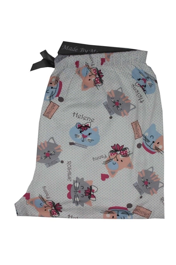 Kadın%20Ring%20Viskon%20Kedi%20Desen%20Pijama%20Alt%209325