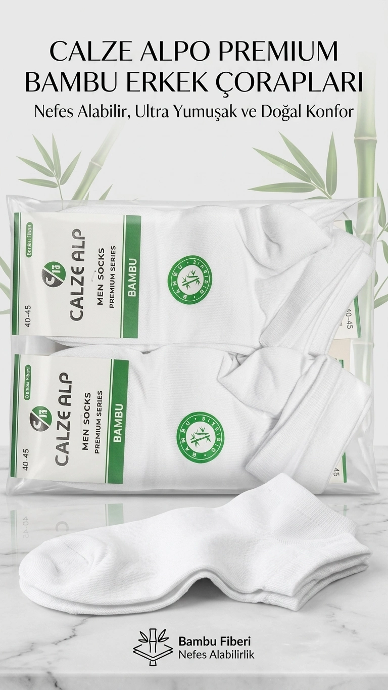 Calze%20Man%20Bambu%20Yarım%20Konç%20Erkek%20Patik%20Çorap%20Beyaz%2012%20Adet
