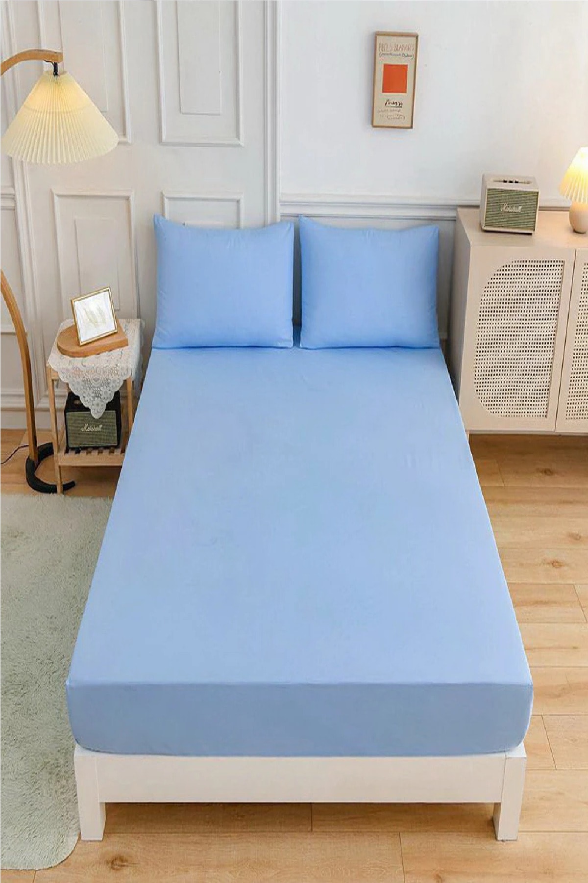 Altın%20Karma%20Çift%20Kişilik%20İnce%20Penye%20Lastikli%20Çarşaf%20150x200%20Cm%202%20Adet%20Yastık%20Kılıflı