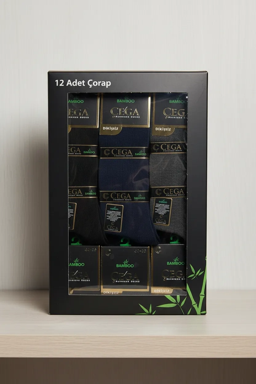 Çega%20Bambu%20Erkek%20Soket%20Çorap%20Asorti%20Renk%2012%20Adet