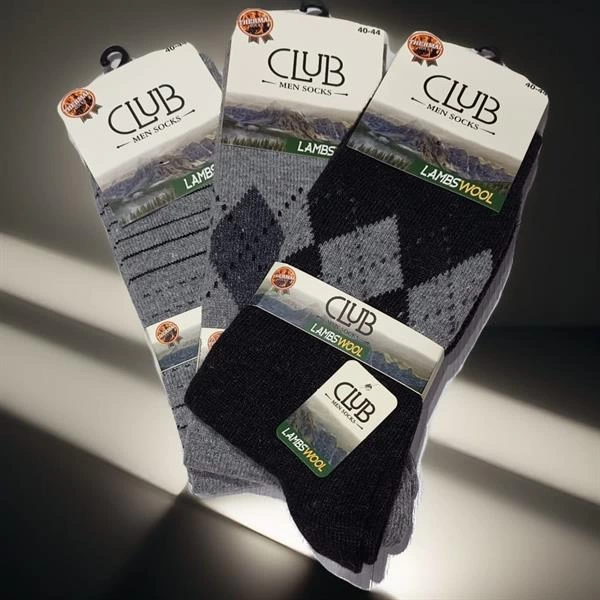 Club%20Lamswool%20Yün%20Erkek%20Kışlık%20Çorap%203%20Adet