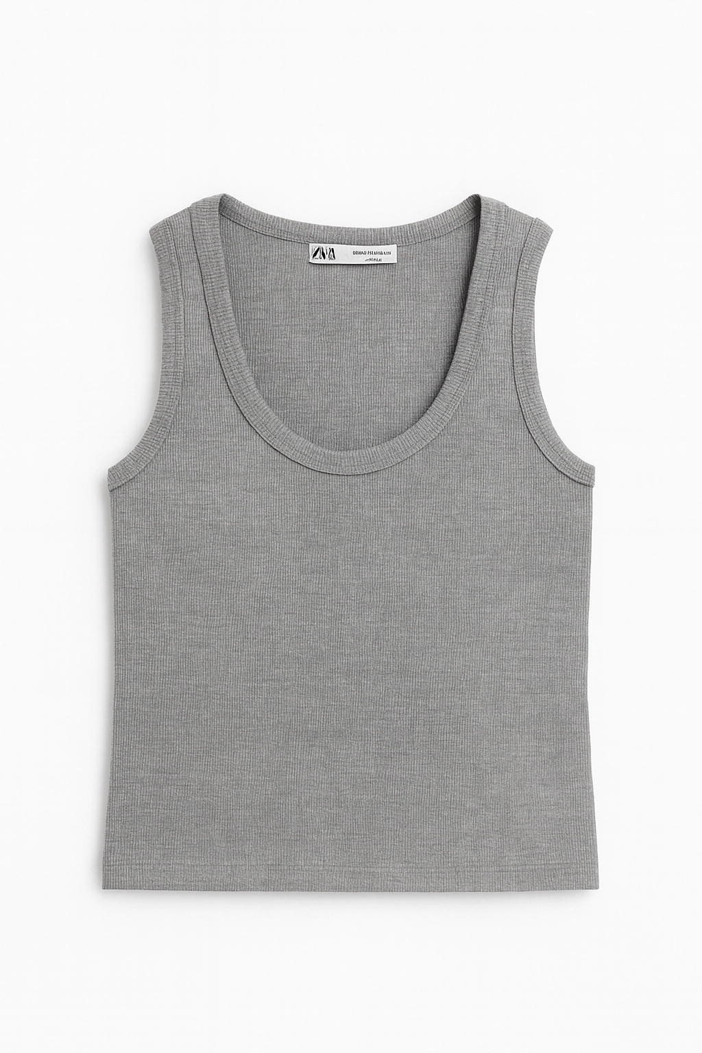 Kadın%20Gri%20Kaşkorse%20Kumaş%20Geniş%20Askılı%20Crop%20Bluz