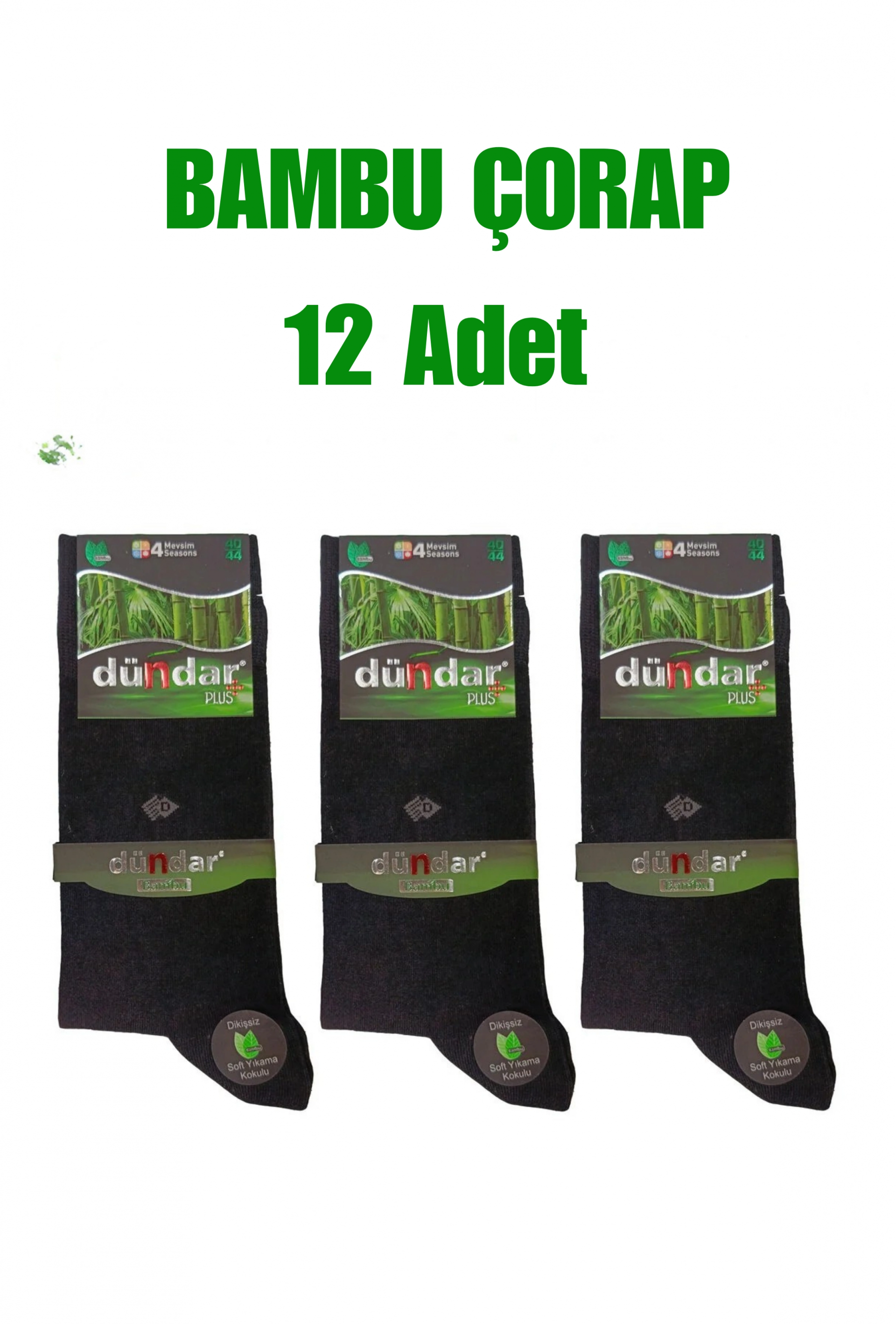Dündar%20Erkek%20Bambu%20Dikişsiz%20Çorap%2012%20Adet