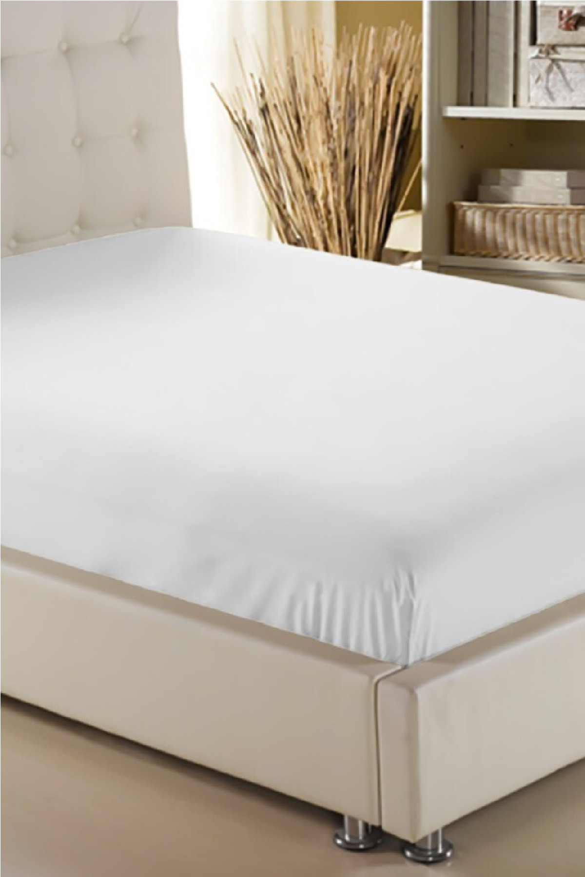 Evony%20Lastikli%20Pamuk%20Penye%20Çarşaf%20Beyaz%20180x200%20cm