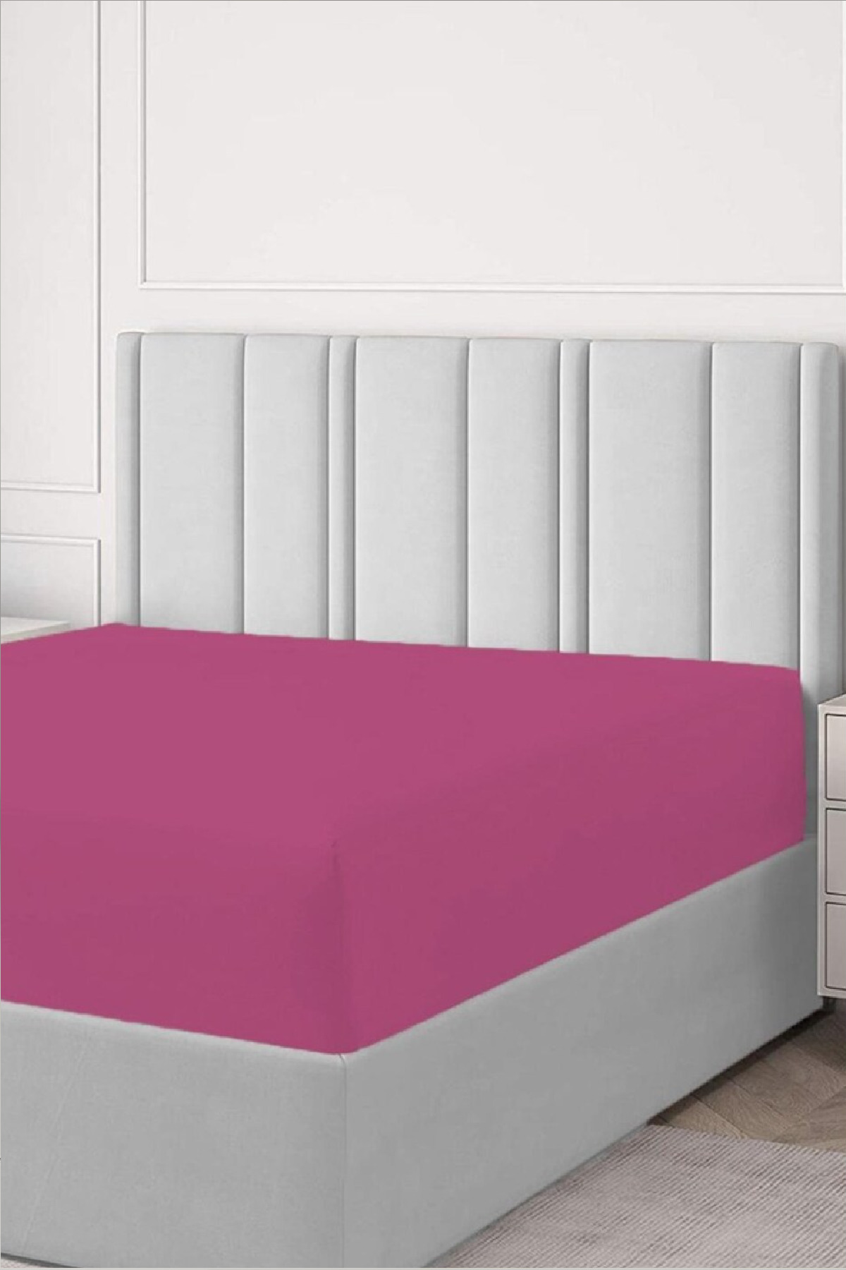 Evony%20Lastikli%20Pamuk%20Penye%20Çarşaf%20Fuşya%20180x200%20cm