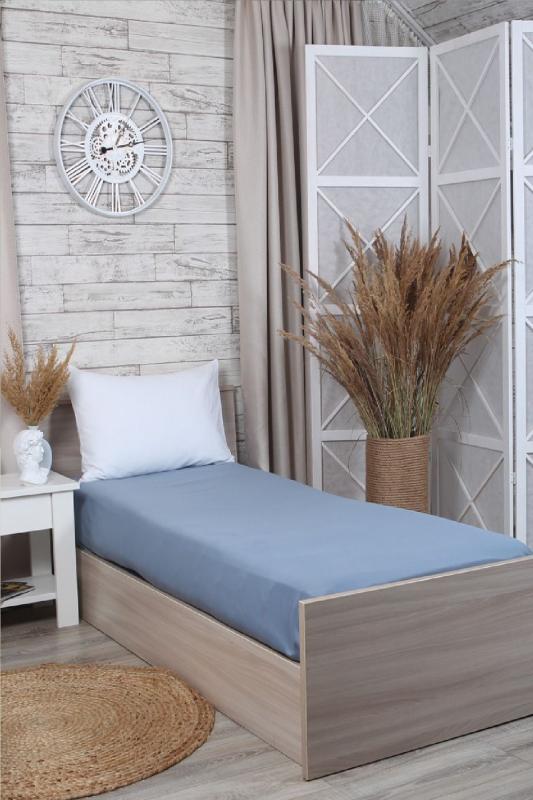 Evony%20Lastikli%20Pamuk%20Penye%20Çarşaf%20Mavi%20180x200%20Cm