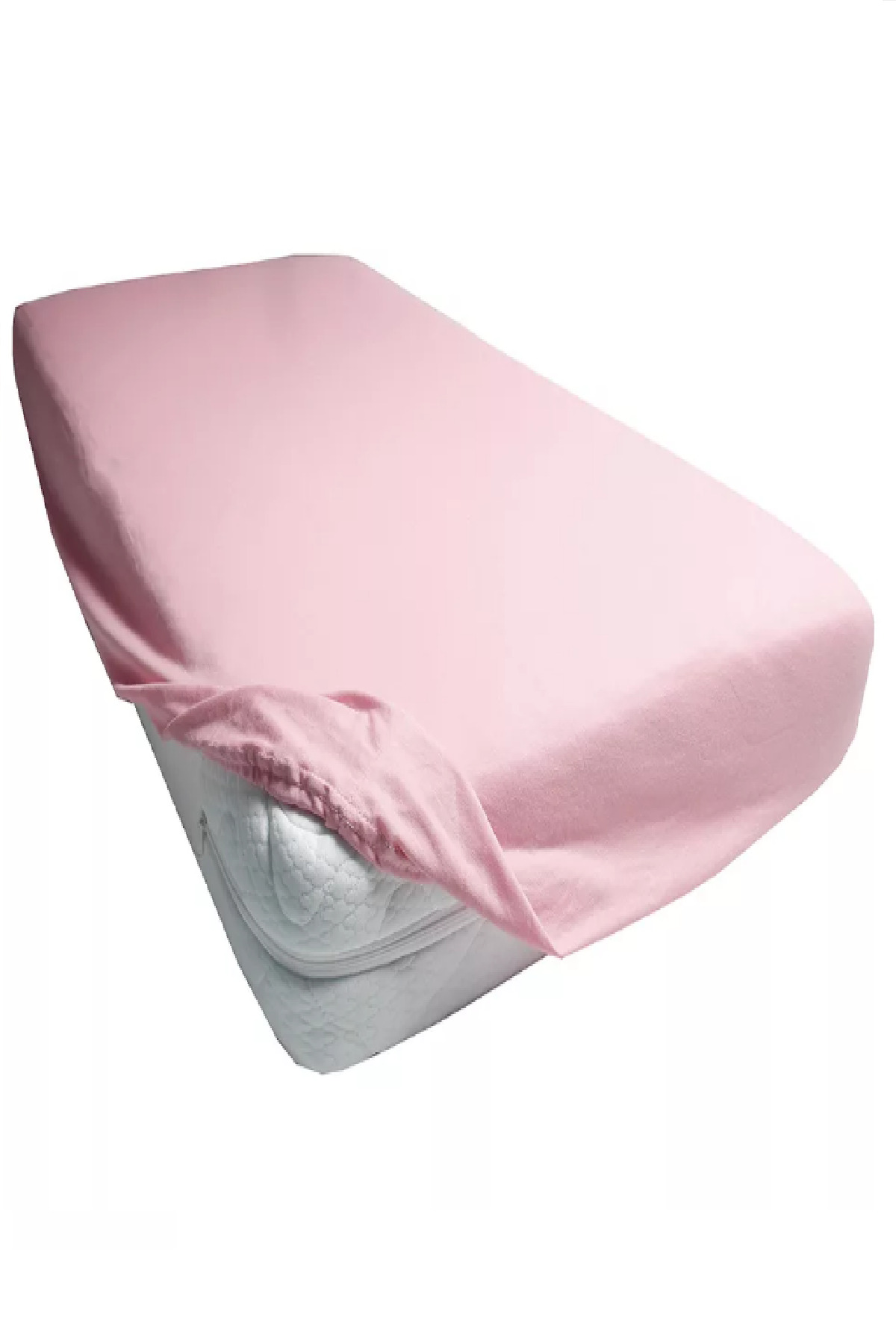 Evony%20Lastikli%20Pamuk%20Penye%20Çarşaf%20Pembe%20180x200%20cm