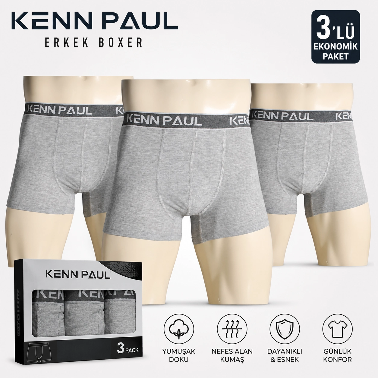 Kennpaul%20Likralı%20Erkek%20Boxer%203%20ADET