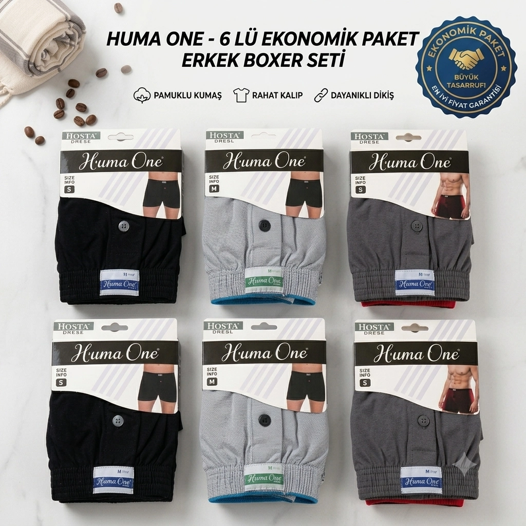 Huma%20One%20Erkek%20Havlu%20Bel%20Düz%20Boxer%206%20lı