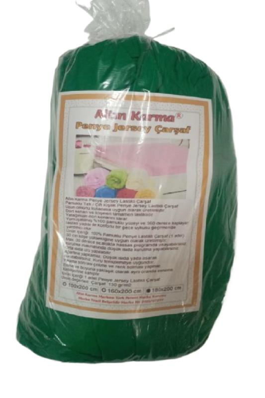Altın%20Karma%20Jersey%20Penye%20Pamuklu%20180x200%20cm%20Çift%20Kişilik%20Lastikli%20Çarşaf%20Koyu%20Yeşil