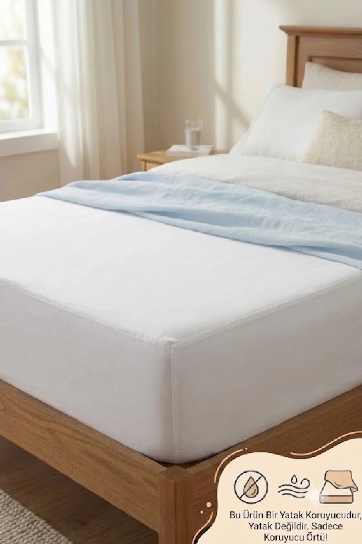 Evony 70x110%20cm%20Hava%20Geçiren%20Kapitoneli%20Bebe%20fi̇tted%20yatak%20koruyucu%20alez