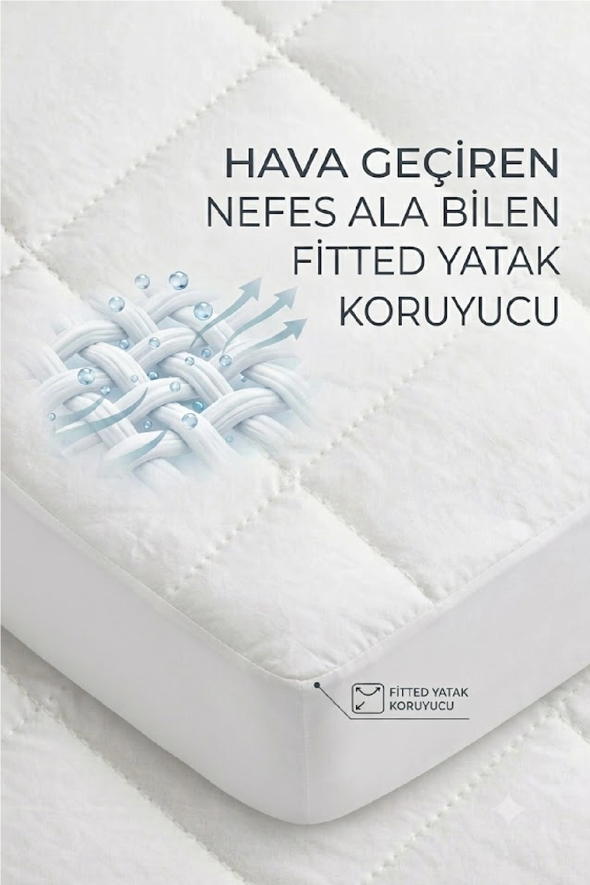 Evony 60x120%20cm%20Hava%20Geçiren%20Kapitoneli%20Bebe%20fi̇tted%20yatak%20koruyucu%20alez