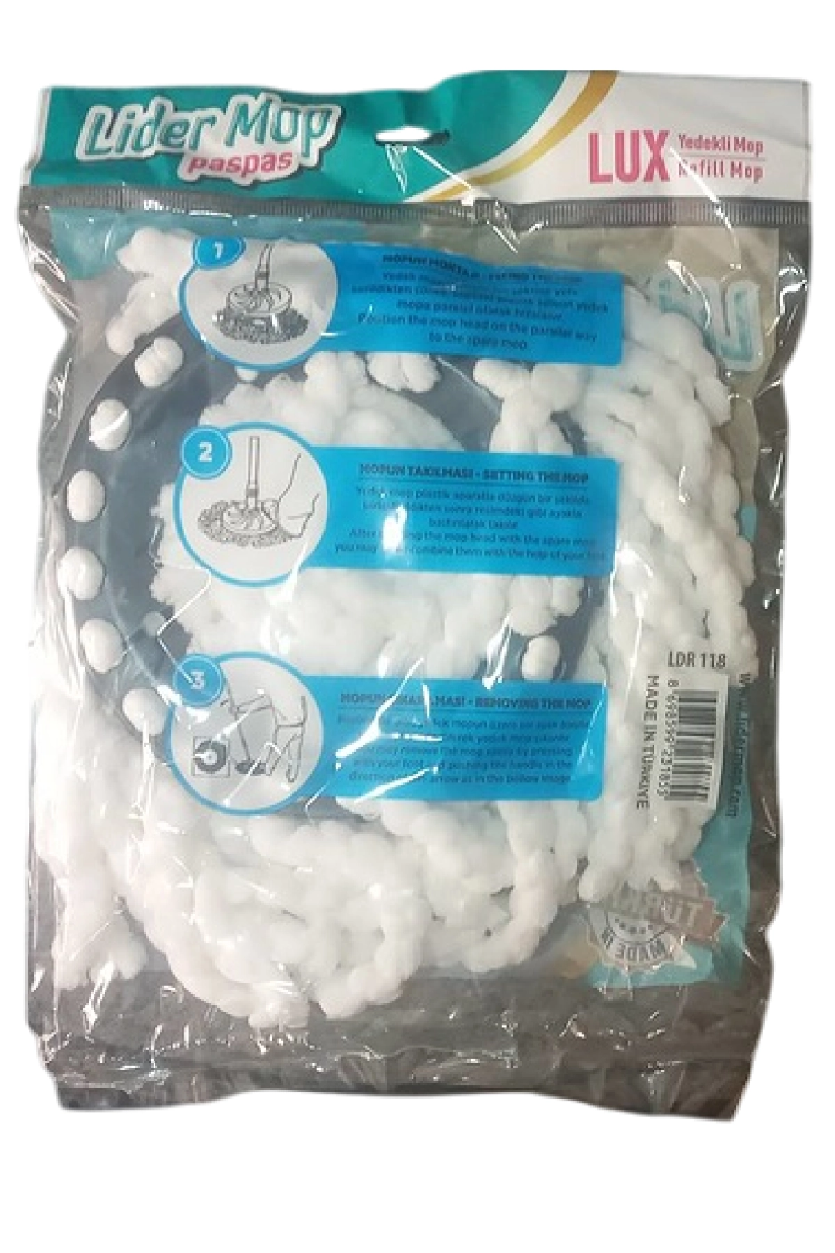 Lider%205%20adet%20360°%20Döner%20yuvarlak%20mikrofiber%20Mop%20paspas%20Yedek%20Ucu