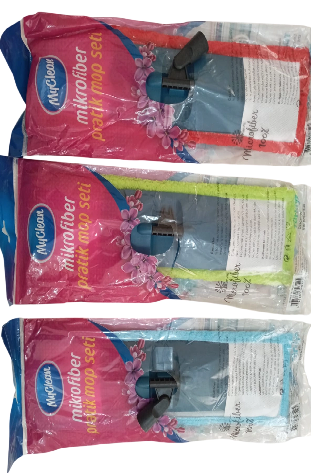 Myclean%20Makarna%2040%20cm%20Mop%20Saplı%20Takım%20(3%20Parça%20Mop%20Aparat%20Sap)