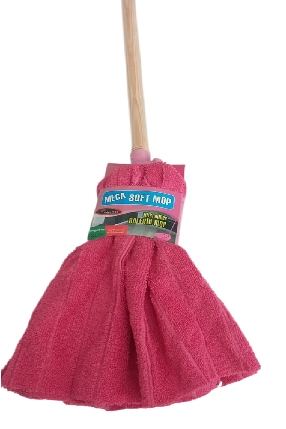 Mega%20Soft%20XL%20Mikrofiber%20Paspas%20Büyük%20Boy Yedek%20Ucu%20ve%20Ahşap%20Sapı%20Takım