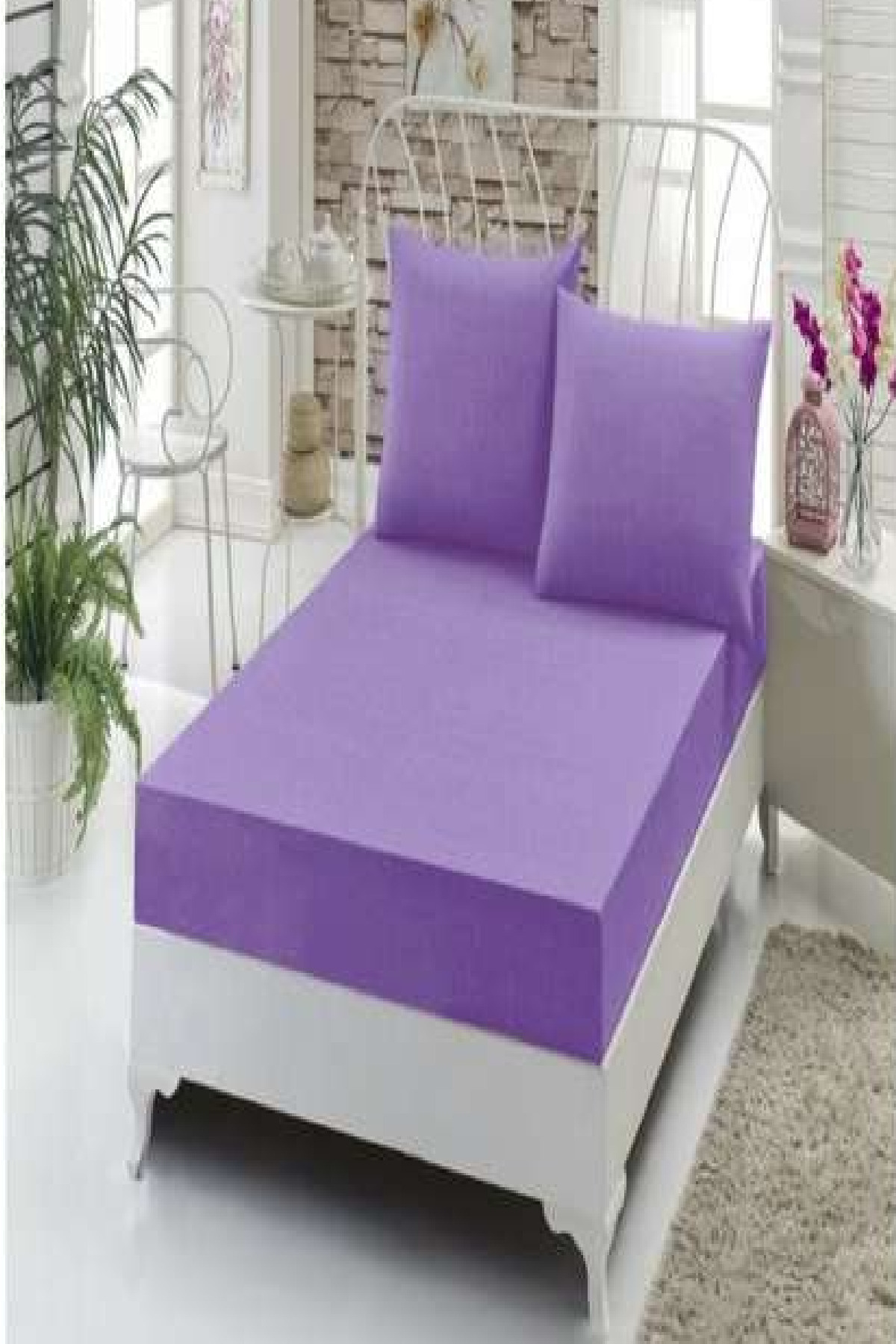 MyCey%20Mor%20Lastikli%20Streç%20Battal%20Boy%20Havlu%20Çarşaf%20180x200%20cm