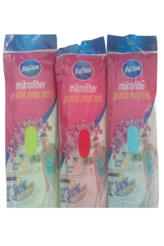 Myclean%20Mi̇krofi̇ber%20Prati̇k%20Mop%20Set%20Metal%20Saplı