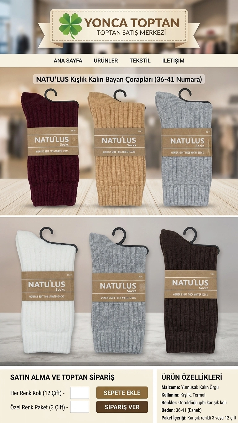 Natulus%20Bayan%20Yün%20Çorap