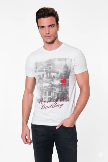 Berrak Erkek Köprü Baskılı T-Shirt 1047