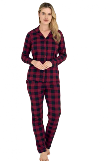 9209-kadın ekose pijama takım