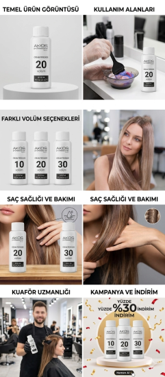 Akos Krem Peroksit 20 Volüm %6 60ML-10 Adet