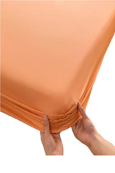 Altın Karma Jersey Penye Pamuklu 180x200 cm Çift Kişilik Lastikli Çarşaf turuçu