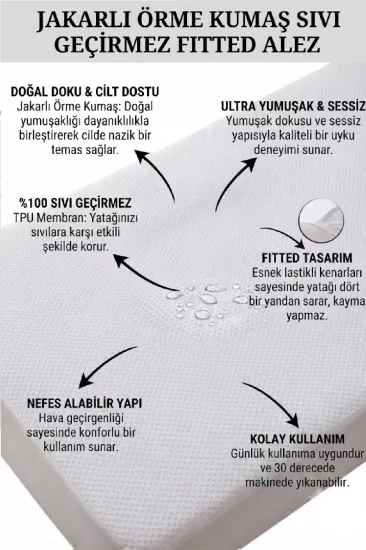 Altın Karma Ultra soft sessi̇z 220X200 cm sıvı geçi̇rmez fi̇tted yatak koruyucu alez