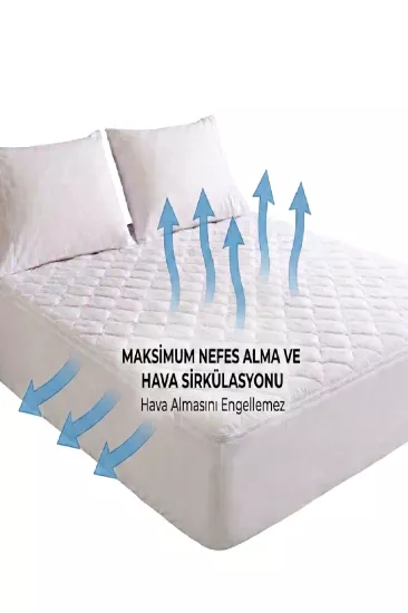 Derbey 120x200 cm Hava Geçiren fi̇tted Kapitoneli Tek Kişilik yatak koruyucu alez