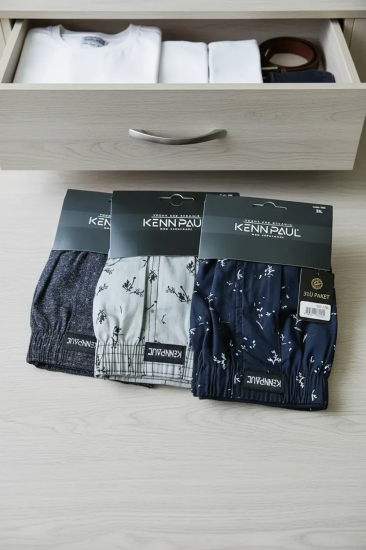 Kenn Paul Desenli Poplin Erkek Boxer 6 Adet