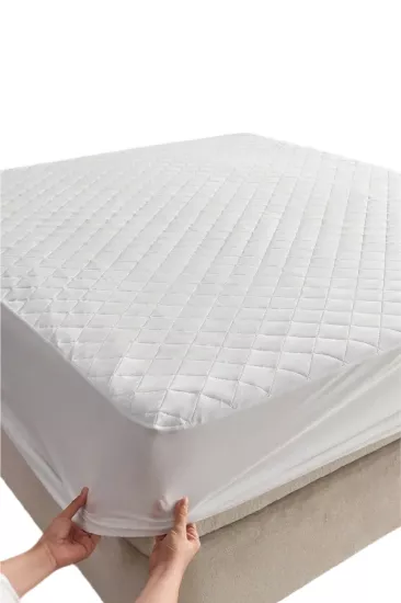 Altın Karma Kapitoneli 100x200 cm Yatak Koruyucu Alez Hava Geçirgen 