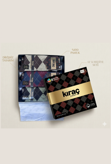 Kıraç Concept Exclusive Desenli Erkek Çorap12 adet