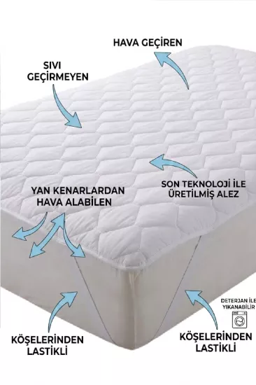 Altın Karma Kapitoneli Sıvı Geçirmez 120x200 Cm Tek Kişilik Köşe Lastikli Yatak Koruyucu Alez