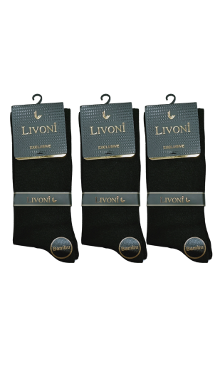 Livoni Dikişsiz Bambu Erkek  Soket Çorap 3 Adet