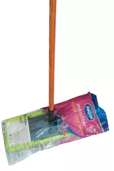 Myclean Makarna 40 cm Mop Saplı Takım (3 Parça Mop Aparat Sap)