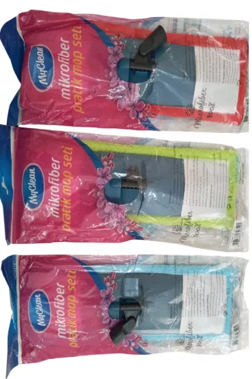Myclean Makarna 40 cm Mop Saplı Takım (3 Parça Mop Aparat Sap)