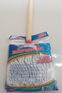 Micro Mega Geniş Mop Pamuklu Püskül Islak Paspas Ve Ahşap Sapı Ile
