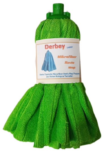 Derbey Large  %100 Komşu Çıldırtan Bez Mikrofiber Büyük Boy Havlu Mop 90x64 cm Yeşil