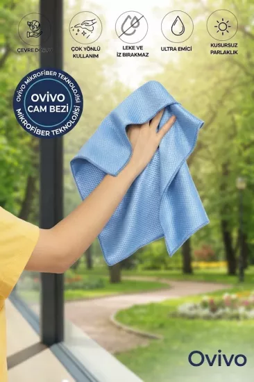 Ovivo 10 Adet 40X40 cm Baklava Desen Cam Bezi Kusursuz Temizlik
