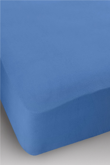 Altın Karma Jersey Penye Pamuklu 100x200 Cm Tek Kişilik Lastikli Çarşaf Mavi
