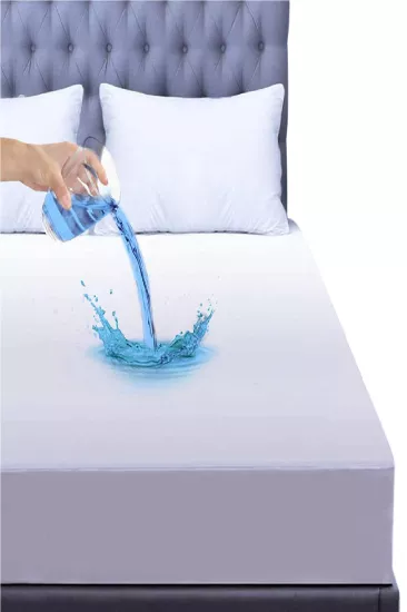 Evony Çift Kişilik 160x200+30 cm Fitted Micro Yatak Koruyucu Alez  Sıvı Geçirmez