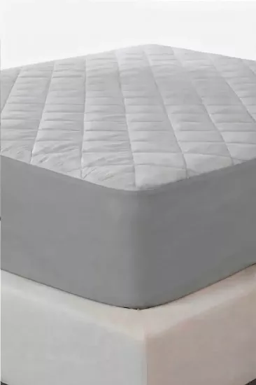 Bebesi 60X120 cm Sıvı Geçirmez Kapitoneli Fitted Alez Bebe Çok Açık Gri Renk 