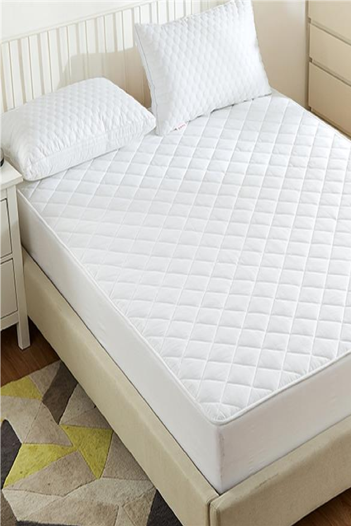 Evony%20Fitted%20Kapitoneli%20120x200%20Cm%20Tek%20Kişilik%20Yatak%20Koruyucu%20Çarşaf