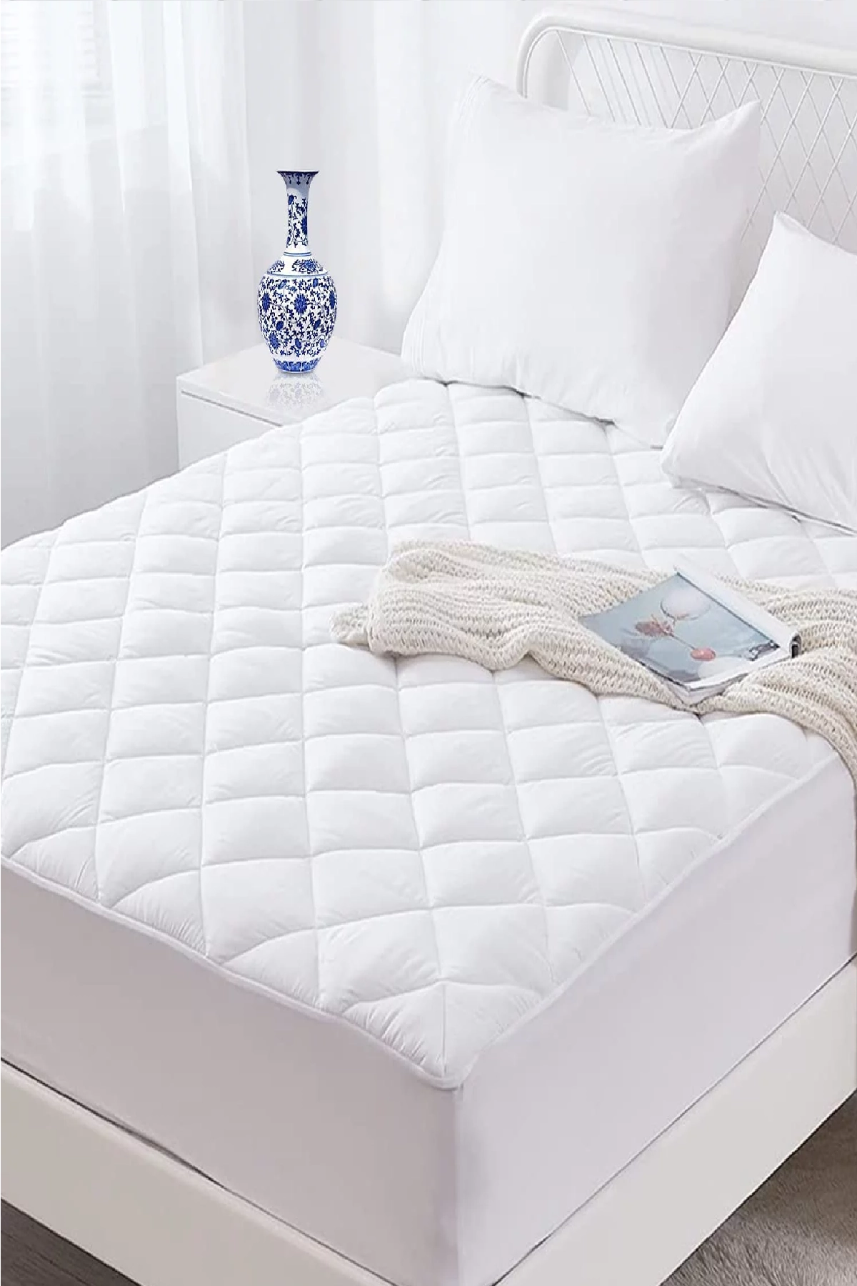 MyCey%20Hava%20Geçirgen%20Kapitoneli%20100x200%20cm%20Yatak%20Koruyucu%20Alez