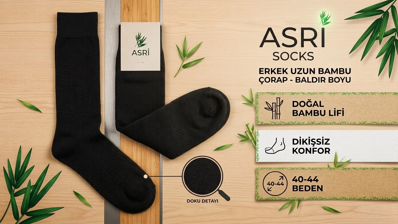 Asri%20Sıkmayan%20Lastikli%20Bambu%20Erkek%20Çorabı%2010%20ADET