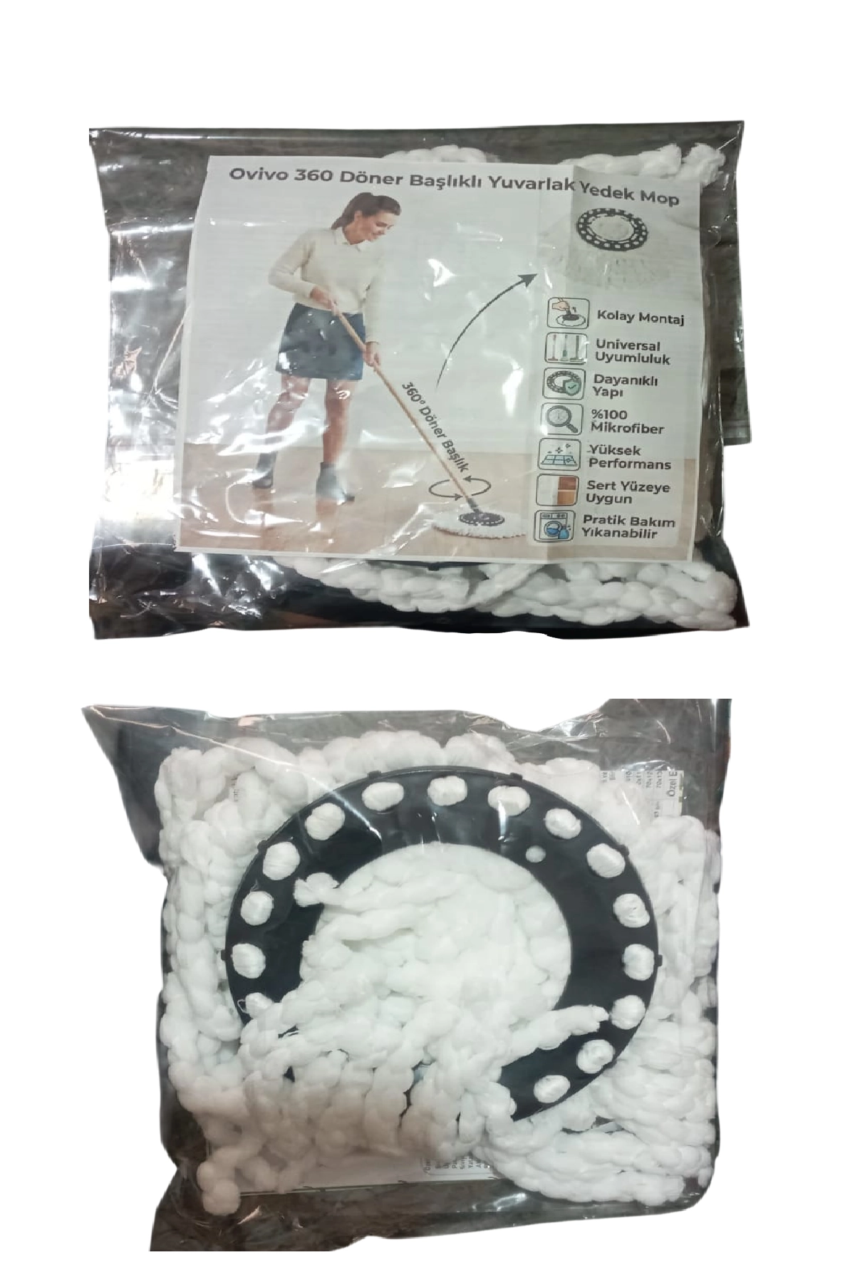 Ovivo Mikrofiber%20Yuvarlak%20Mop%20Paspas%20Lux%20Yedek%20Ucu%203%20Adet